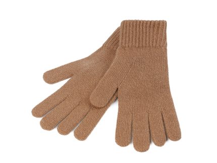 100% Cashmere Plain Ladies Glove Camel