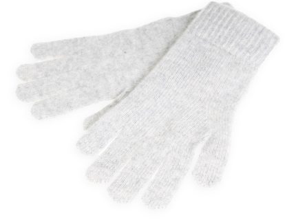 100% Cashmere Plain Ladies Glove Light Grey