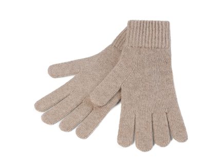 100% Cashmere Plain Ladies Glove Sand Beige