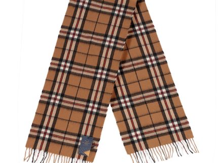 Balmoral 100% Cashmere Woven Scarf Thomson Camel