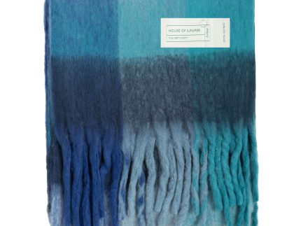 Blanket Scarf Bright Blue Check