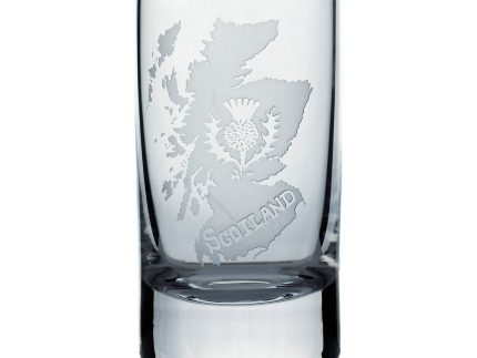Collins Crystal Clan Shot Glass Scotland Map