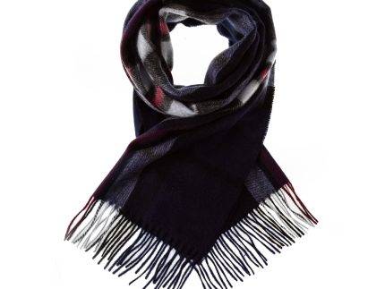 Edinburgh 100% Cashmere Wide Scarf  Thomson Navy