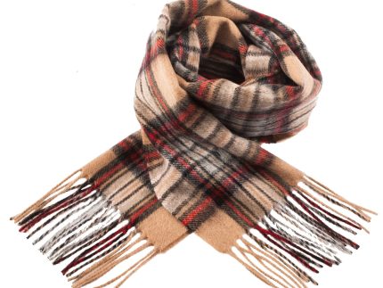 Edinburgh 100% Lambswool Scarf  Stewart Camel