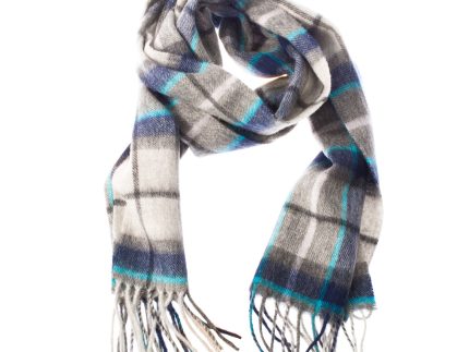 Edinburgh 100% Lambswool Scarf  Tweed Tartan Dover/Grey Check