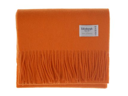 Edinburgh 100% Lambswool Tartan Scarf Bright Marigold