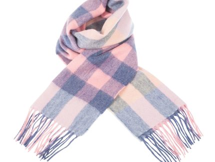 Edinburgh Cashmere Scarf  Giant Chequer - Summer/Lilac/Pink