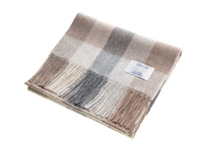 Edinburgh Cashmere Scarf  5 Square Tartan - Brown/Black