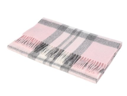 Hos 100% Lambswool Wide Scarf Thomson Pale Pink