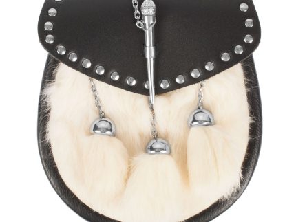 Half Dress Studded Pin And Chain Sporran Rabbit Fur
