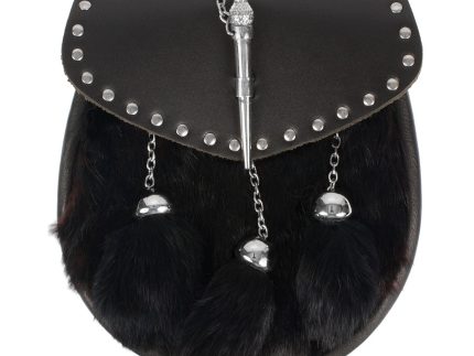 Half Dress Studded Pin And Chain Sporran Rabbit Fur
