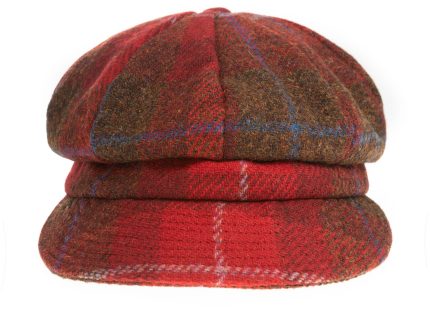 Heddle & Reed Harris Tweed Lds Baker Boy Red Check