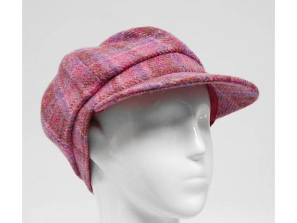 Heddle & Reed Harris Tweed Lds Baker Boy Pink Check