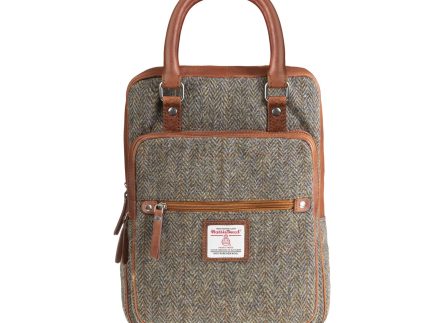 Ht Leather Large Backpack Brown Herringbone / Tan