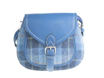 Ladies Ht Leather Shoulder Bag Blue Check / Blue