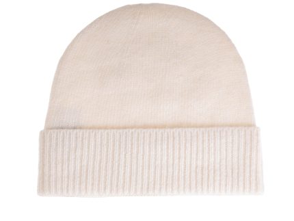 Ladies Plain Lambswool Mix Beanie White