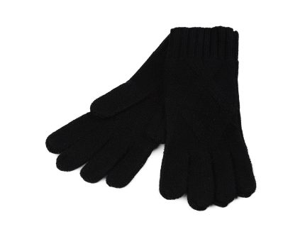 Ladies Racking Rib Detail Glove Black