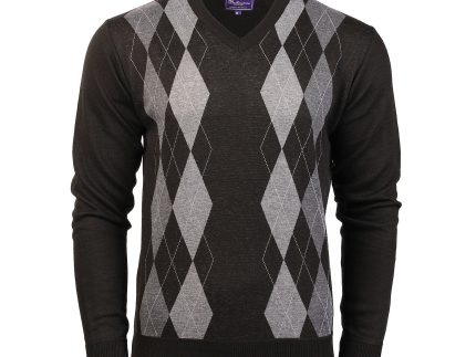 Men's Argyle Ballantrae Jumper  Black