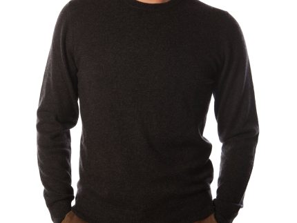 Men's Dunedin Cashmere 100% Cashmere Crew Neck Sweater  Charcoal
