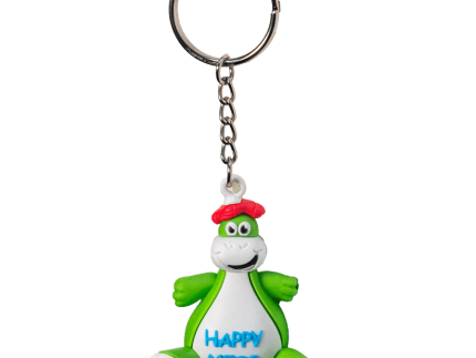 3D Rubber Keyring – Happy-ness or Highland Coo in Vibrant Colours