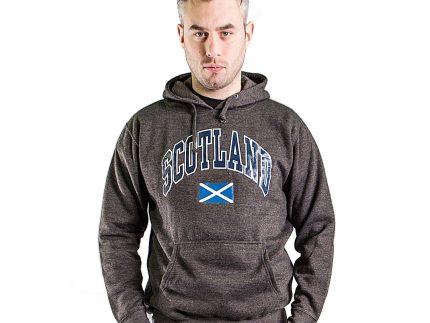 Scotland Harvard Print Hooded Top Charcoal