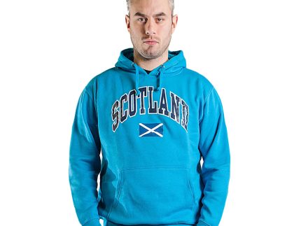 Scotland Harvard Print Hooded Top Sapphire Blue