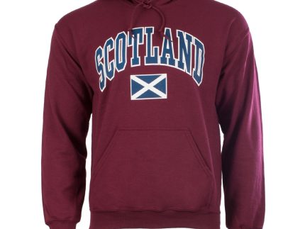 Scotland Harvard Print Hooded Top Maroon