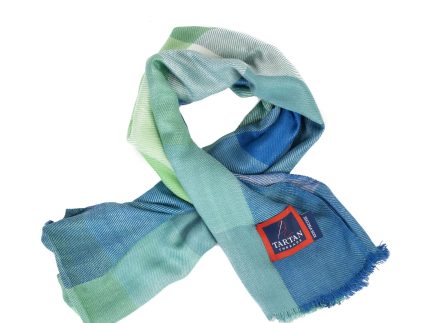 Tartan Stole Square Check - Bright Blue