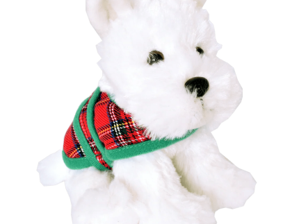 Westie with Tartan Jacket – 15cm Scottish Dog Ornament (Standing or Sitting)
